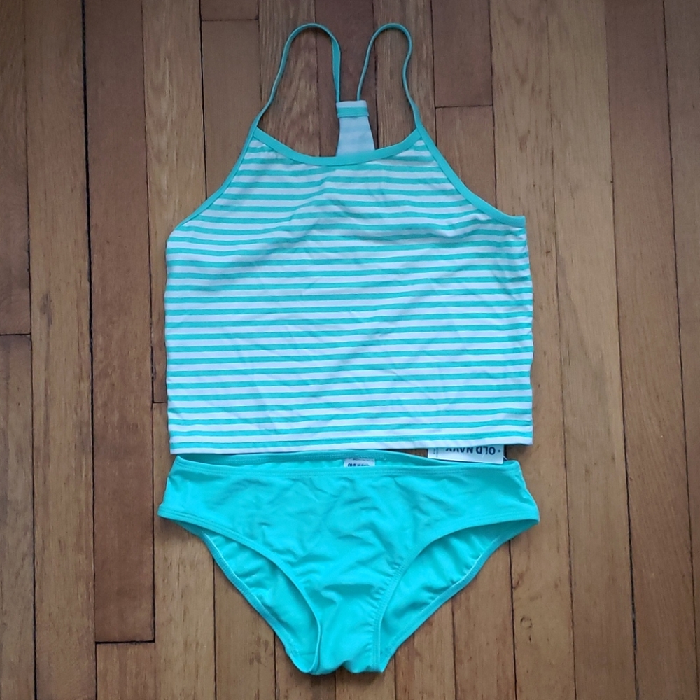 Kids Striped Aqua Swim Set